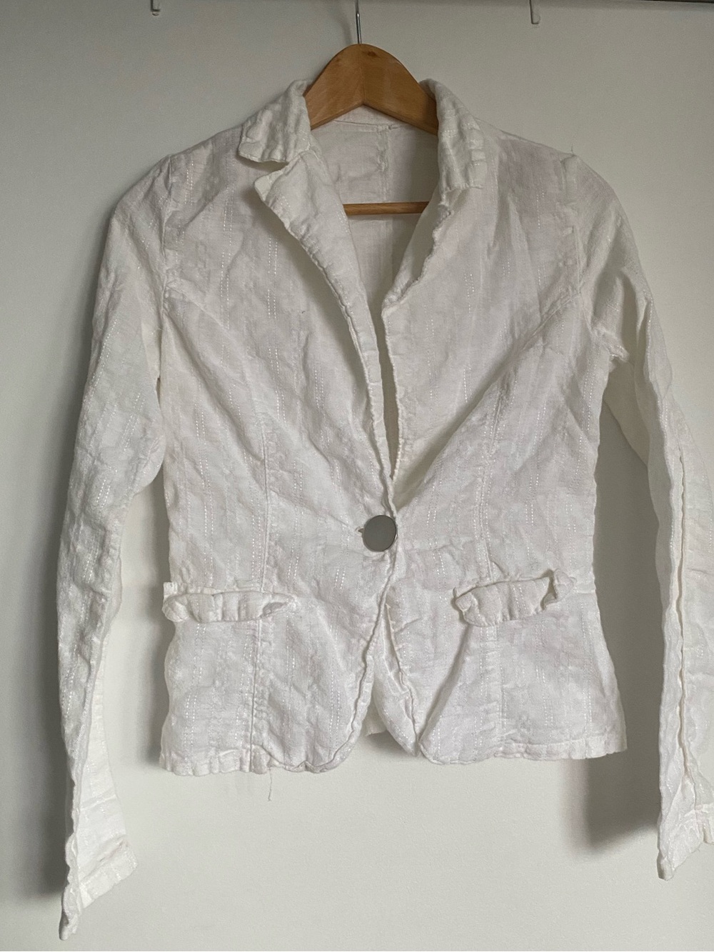 White Women's Single-Button Blazer